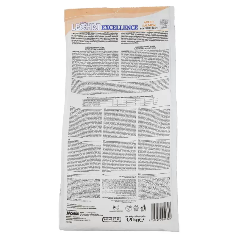 Lechat Excellence Adult Somon 1,5 kg Bax 6 buc